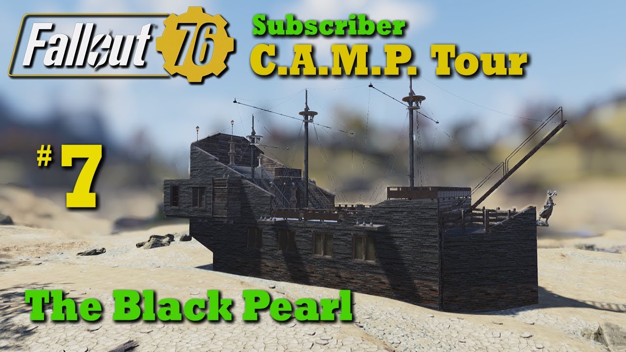 Fallout 76 Subscriber CampTour #7 - Pirate Ship Build by Davy Jones