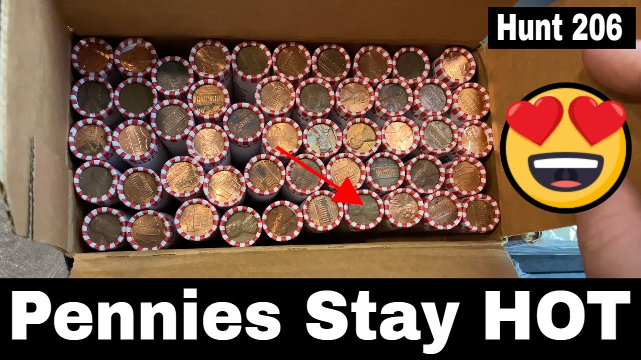 Coin Roll Hunting Pennies, Boxes Stay HOT with Finds! - Penny Hunt and Fill 206