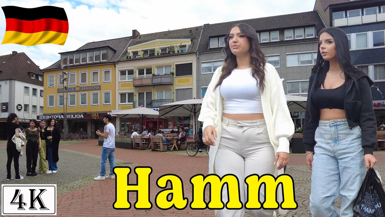 Walking in the center of Hamm, Germany