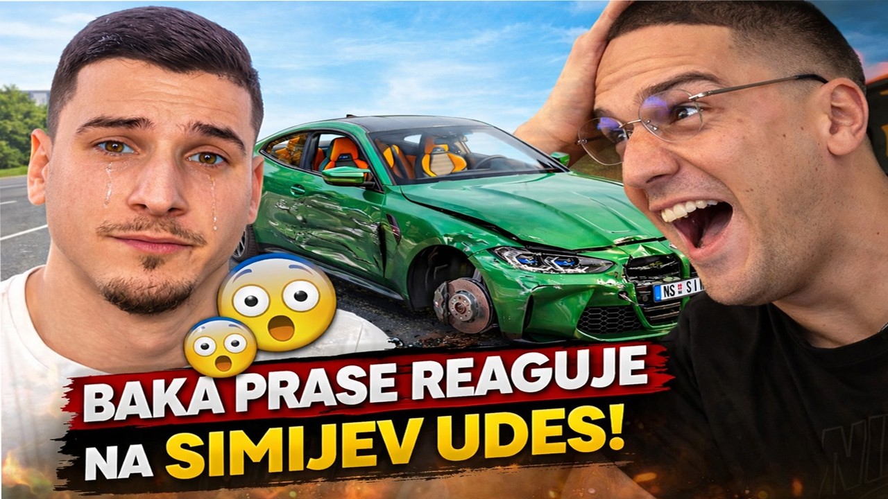 BAKA PRASE REAKCIJA NA SIMIJEV SLUPAN BMW M4 POSLE SAOBRACAJNE NESRECE!