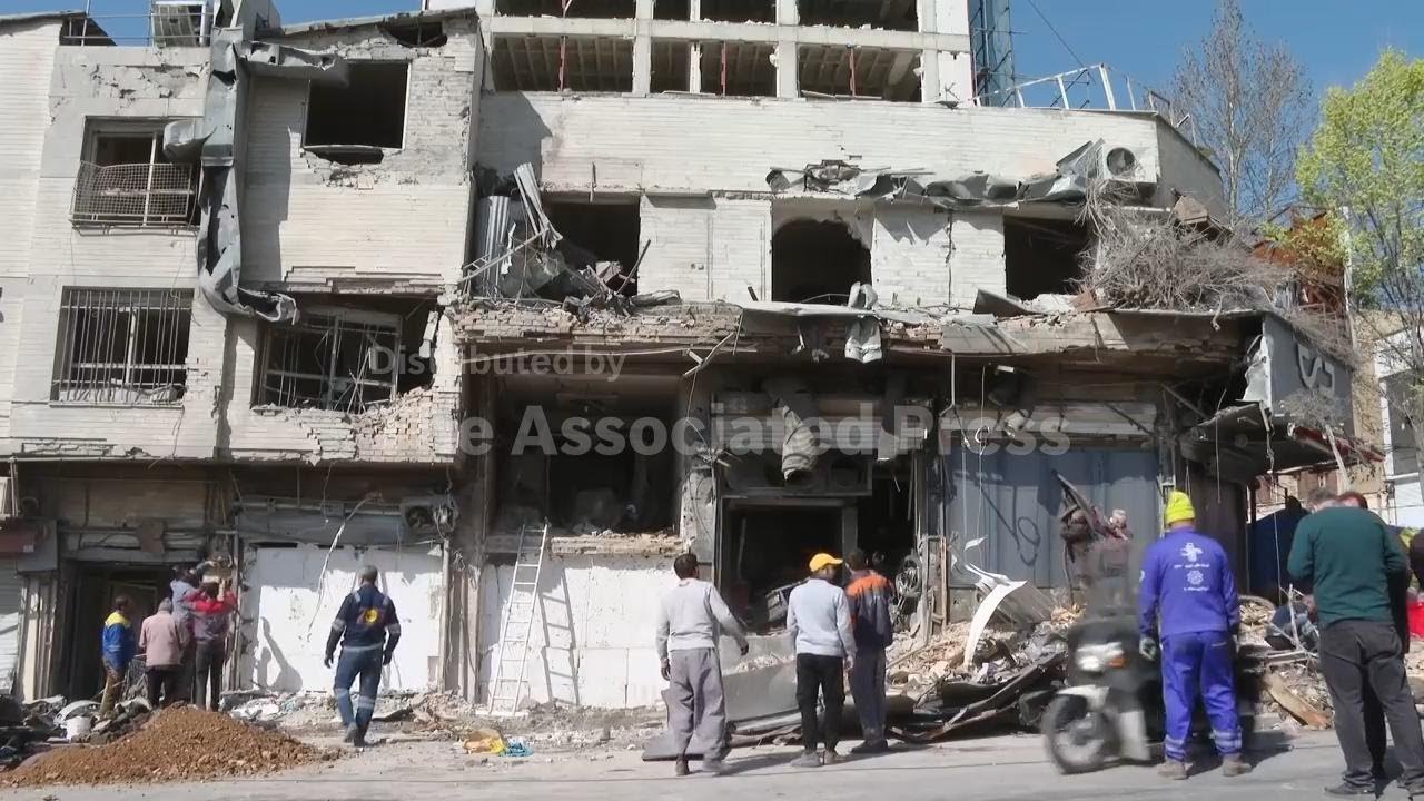 Aftermath of airstrike that destroyed a police base in Tehran