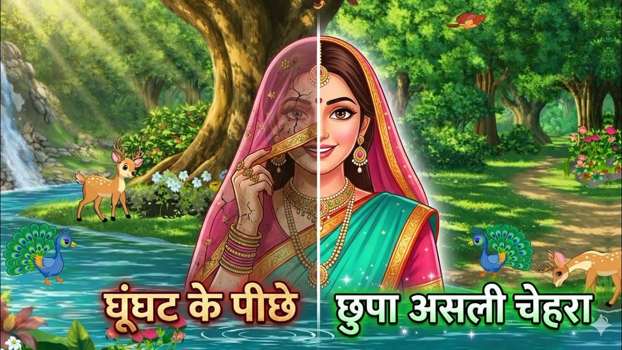 घूंघट के पीछे छुपा पनिहारन का असली चेहरा || Hindi kahani | moral story | cartoon #kahani, animation