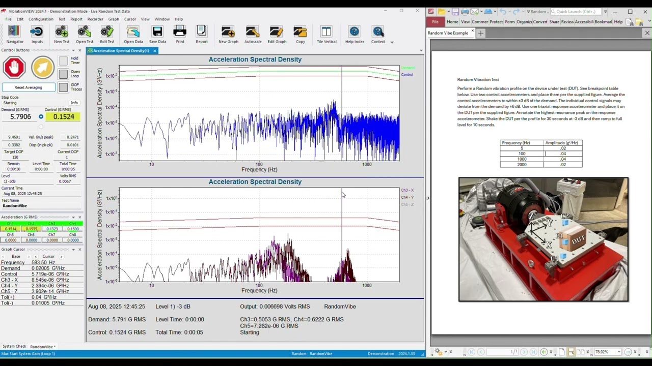 Random Vibration Test Setup from Specification