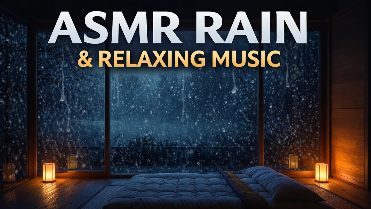 Heavy Rain Sounds & Relaxing Music | ASMR for Sleep, Study & Anxiety Relief