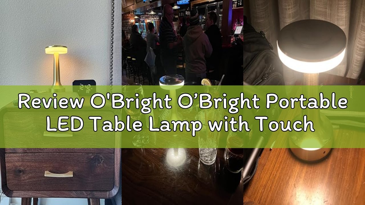 Review O'Bright O’Bright Portable LED Table Lamp with Touch Sensor, 3-Levels Brightness, Rechargeabl