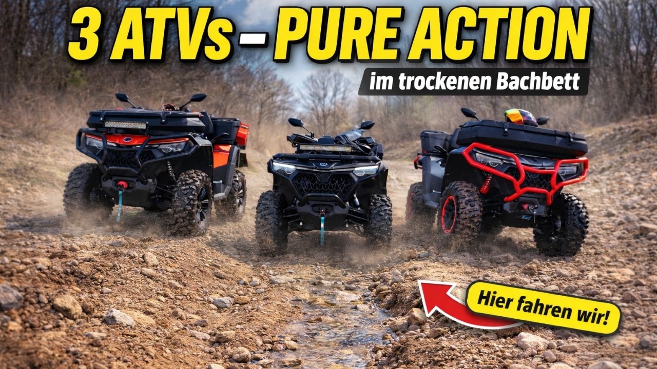 3 ATVs im ausgetrockneten Bachbett – Staub, Action & Adrenalin!