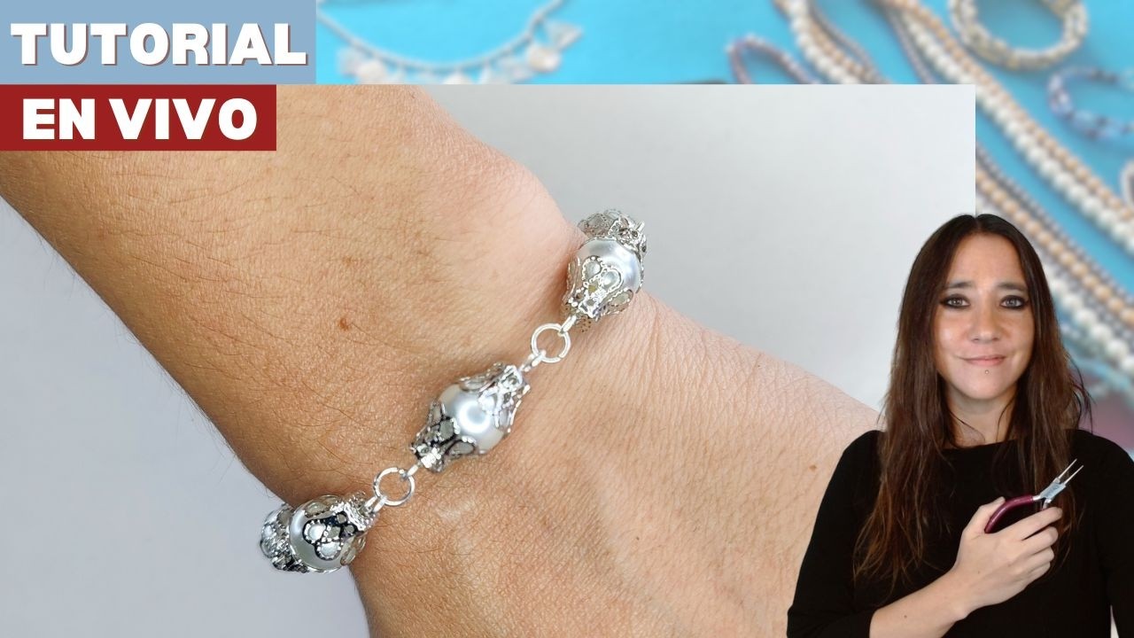 PULSERA DE PERLAS CON SEPARADORES, Tutorial en vivo 183 #ArribaLaHabladera