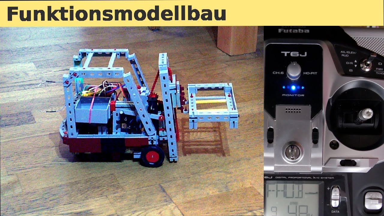 RC-Elektro-Dreiradstapler aus Fischertechnik – Eigenkonstruktion nach Vorbild