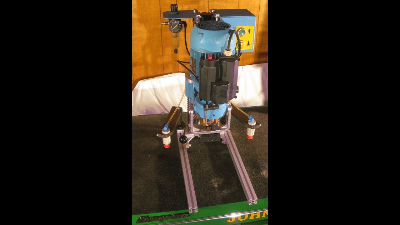 Hettich Blue Max Hinge Boring Machine Demo How To - cabinet drilling borer drill