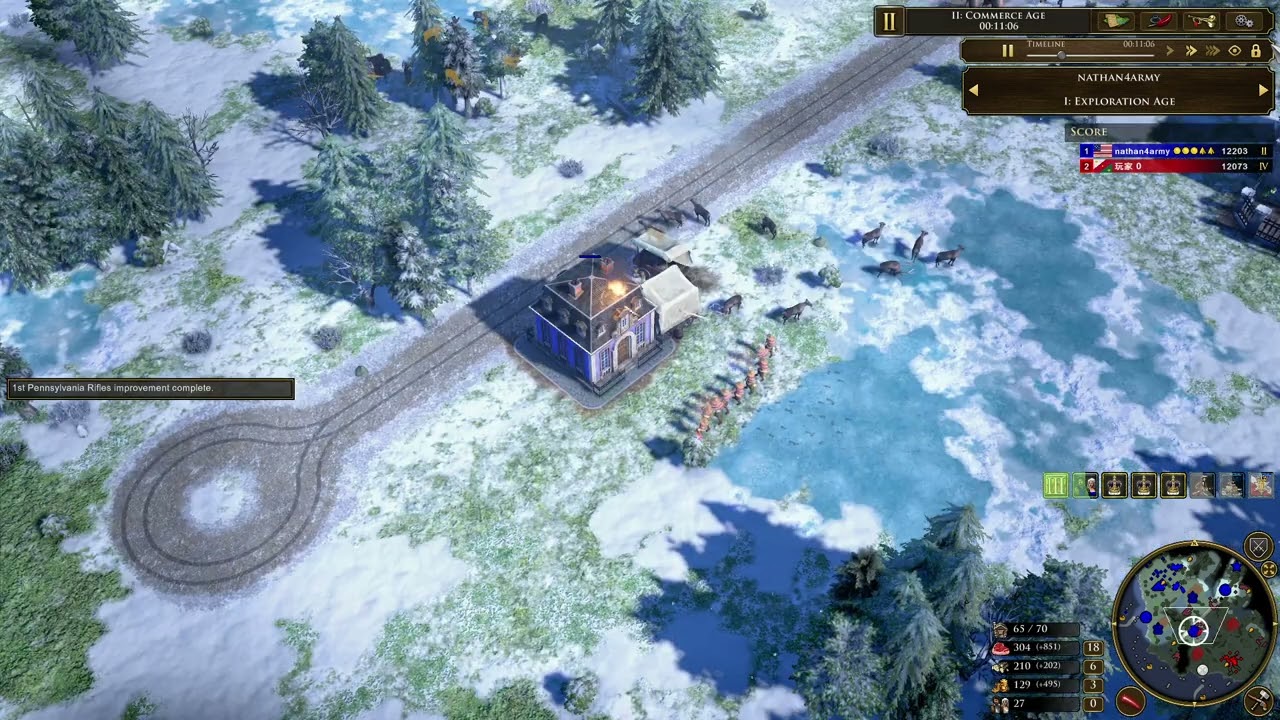 USA vs Mexico on Finland Map | Tense High-Skill Battle | AoE3:DE