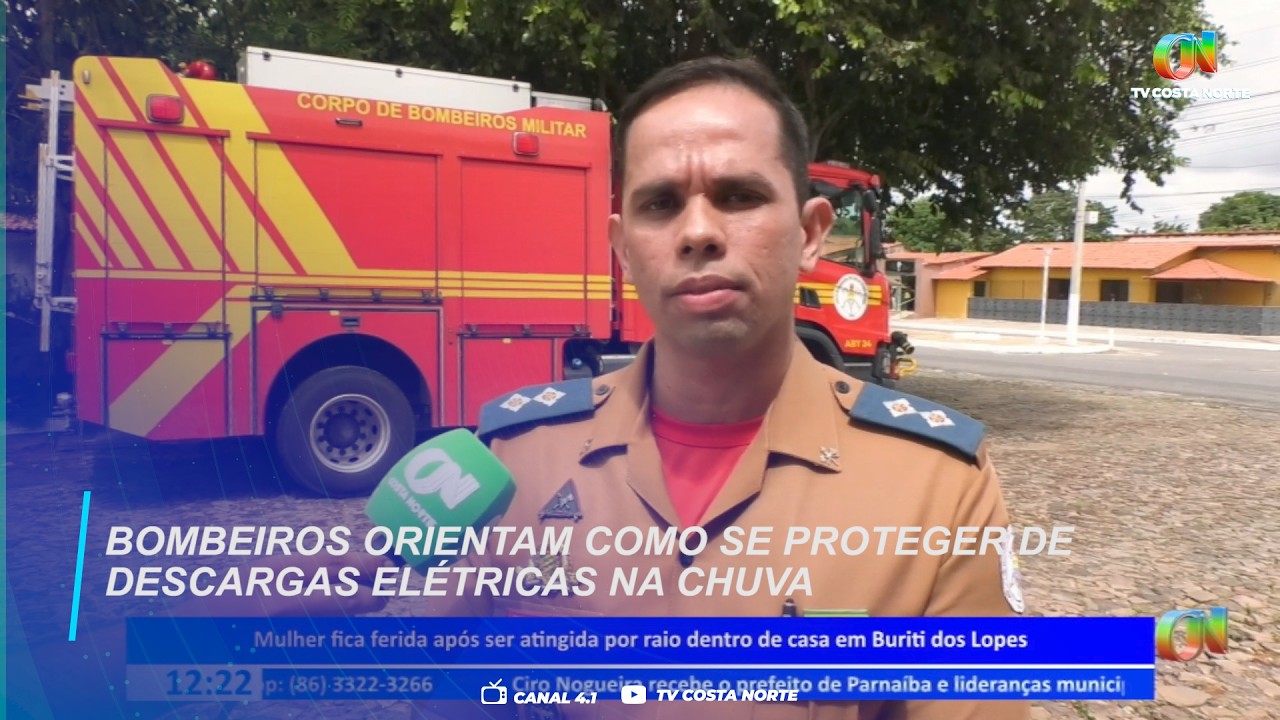 Bombeiros orientam como se proteger de descargas elétricas na chuva