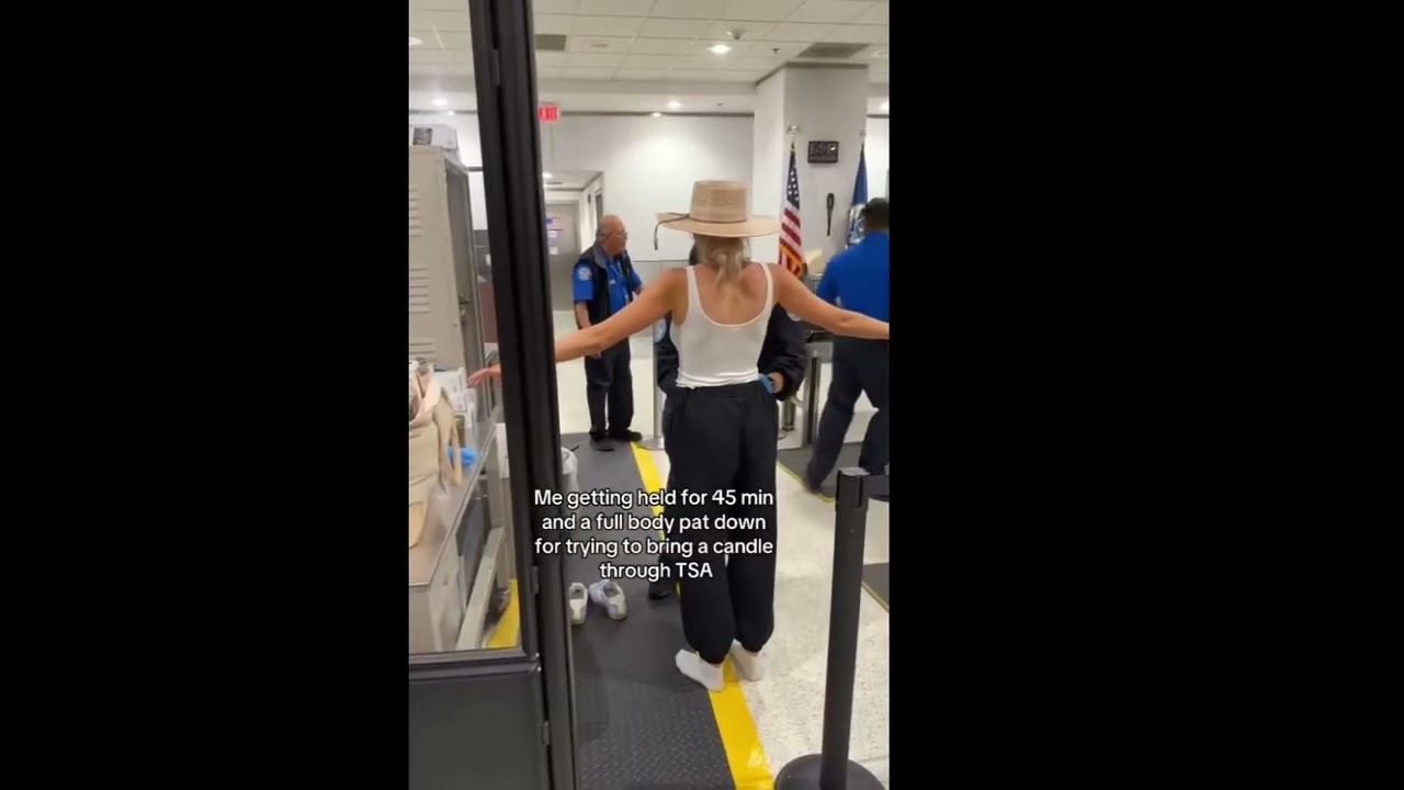 Girl gets detained and gets a pat down from TSA