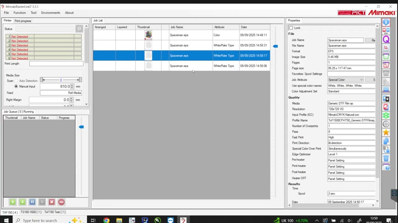 How to Set Up Favourites in RasterLink 7 for the TxF Series