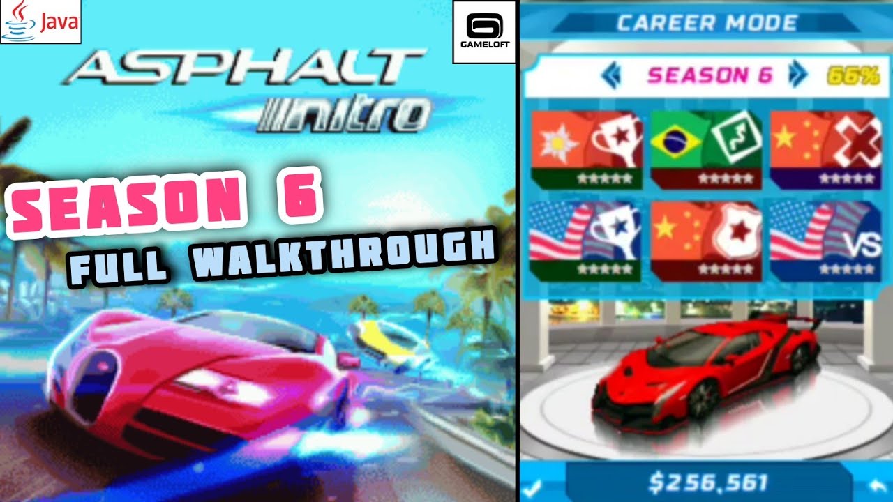 Asphalt: Nitro (Java) Gameplay - Career Mode - Season 6 Walkthrough