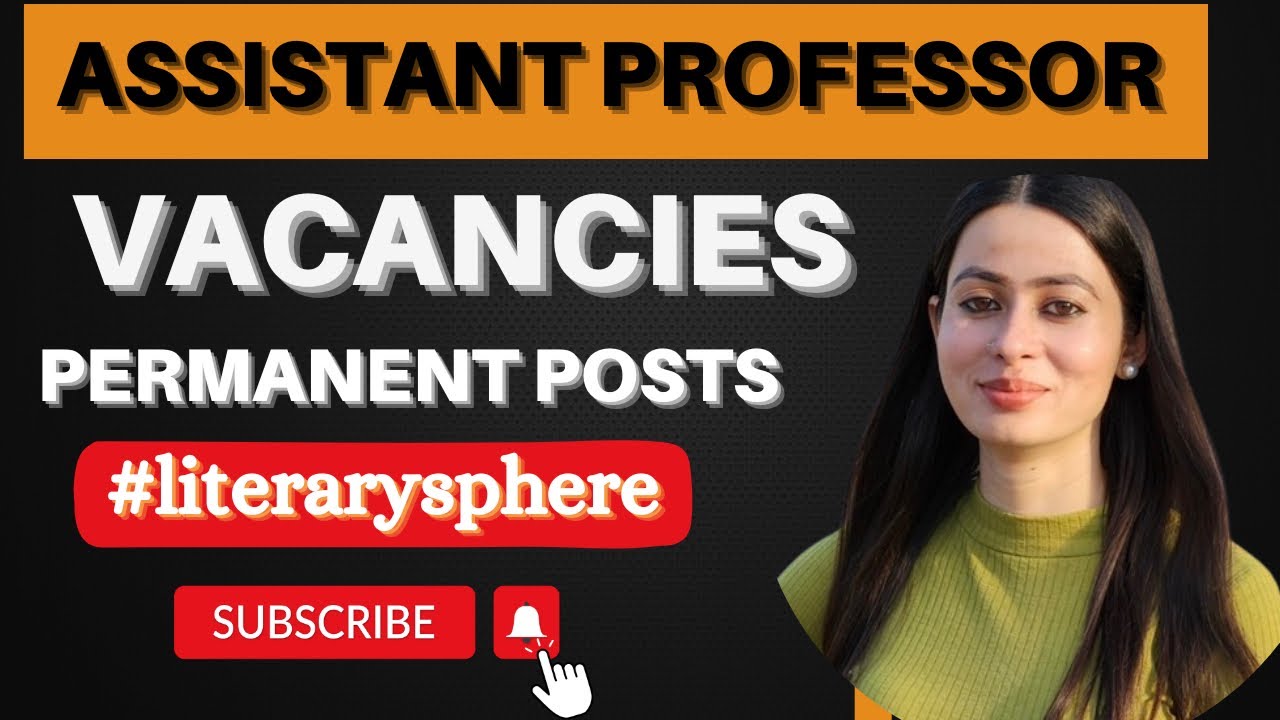 Job opportunity:Assistant Professor permanent vacancies