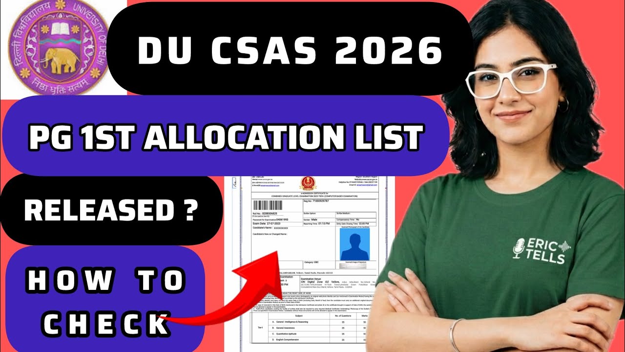 du csas pg seat allocation 2026 | du pg first allocation list 2026
