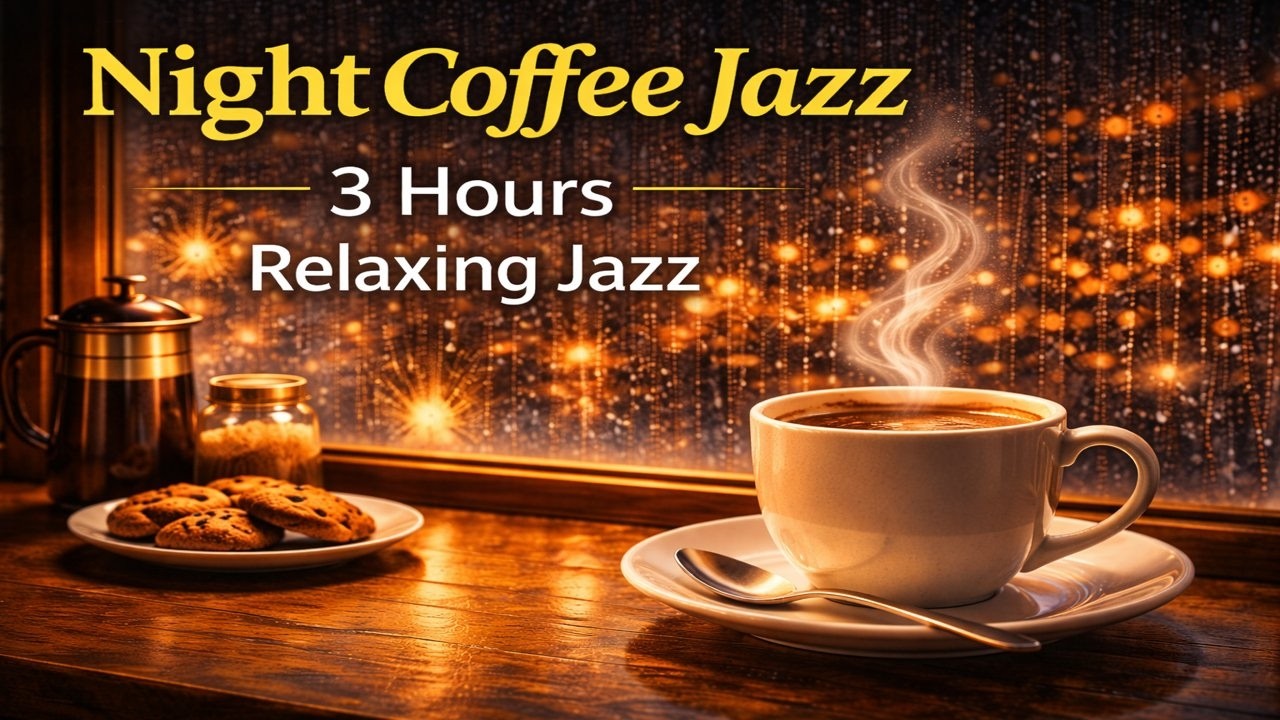 3 Hour Night Coffee Jazz ☕ Rainy Cafe Ambience | Smooth Jazz for Study & Work