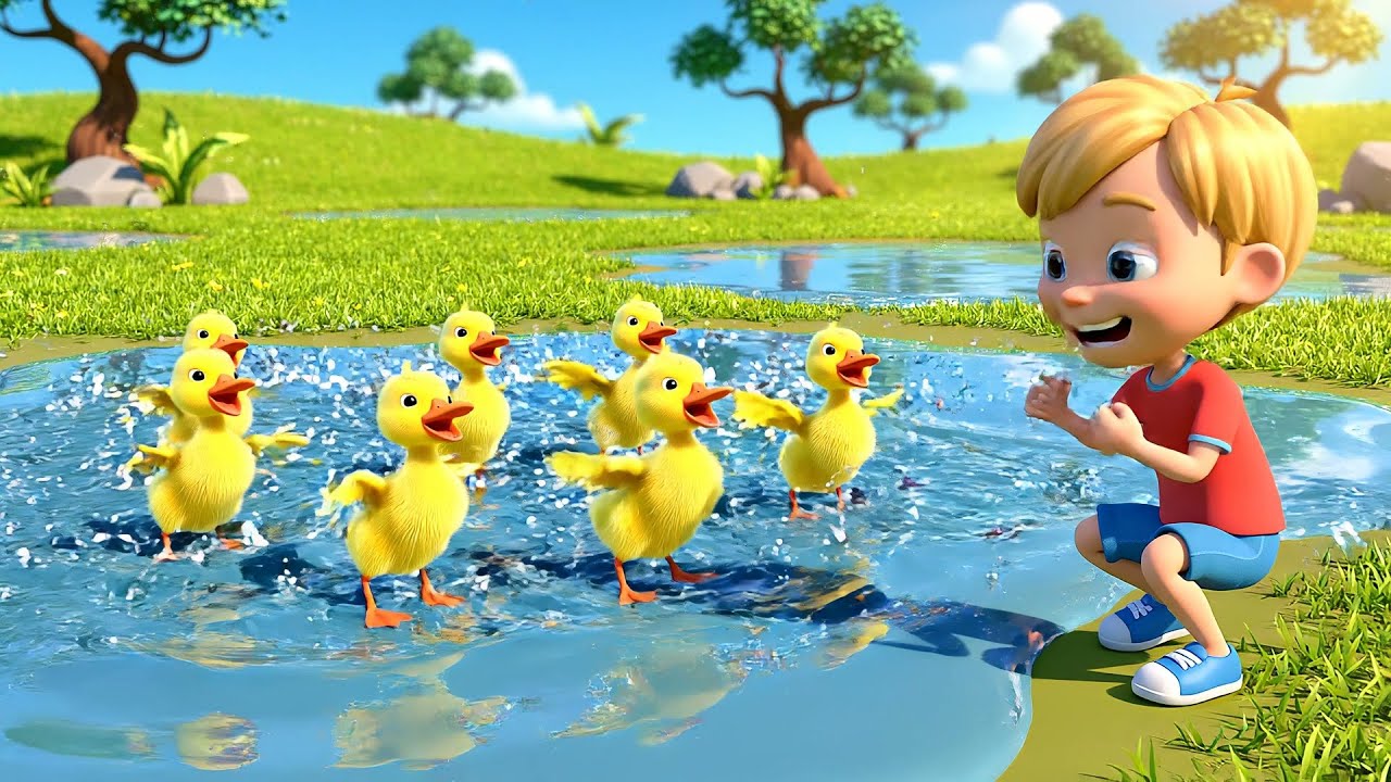 Seis Patinhos Splash Splash Splash | Canções Infantis e Rimas para Crianças