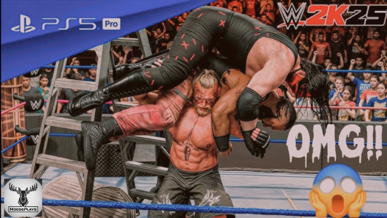 Wwe 2K25 - Kane vs Braun Strowman vs Brock Lesnar - TRIPLE THREAT MATCH | Full Match Gameplay