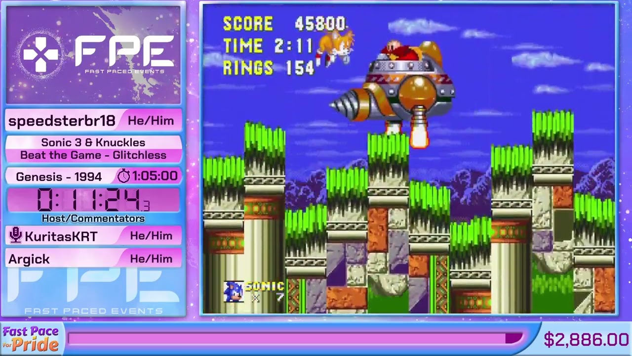 Sonic 3 & Knuckles (Beat the Game - Glitchless) by speedsterbr18 in 58:54 - FPFP2025