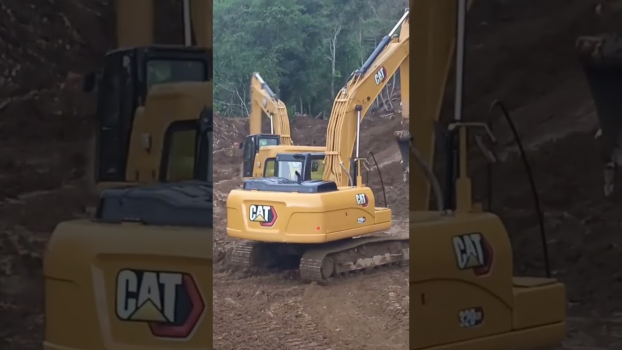 CATERPILLAR EXCAVATOR 320GX and 320GC clearing of access road