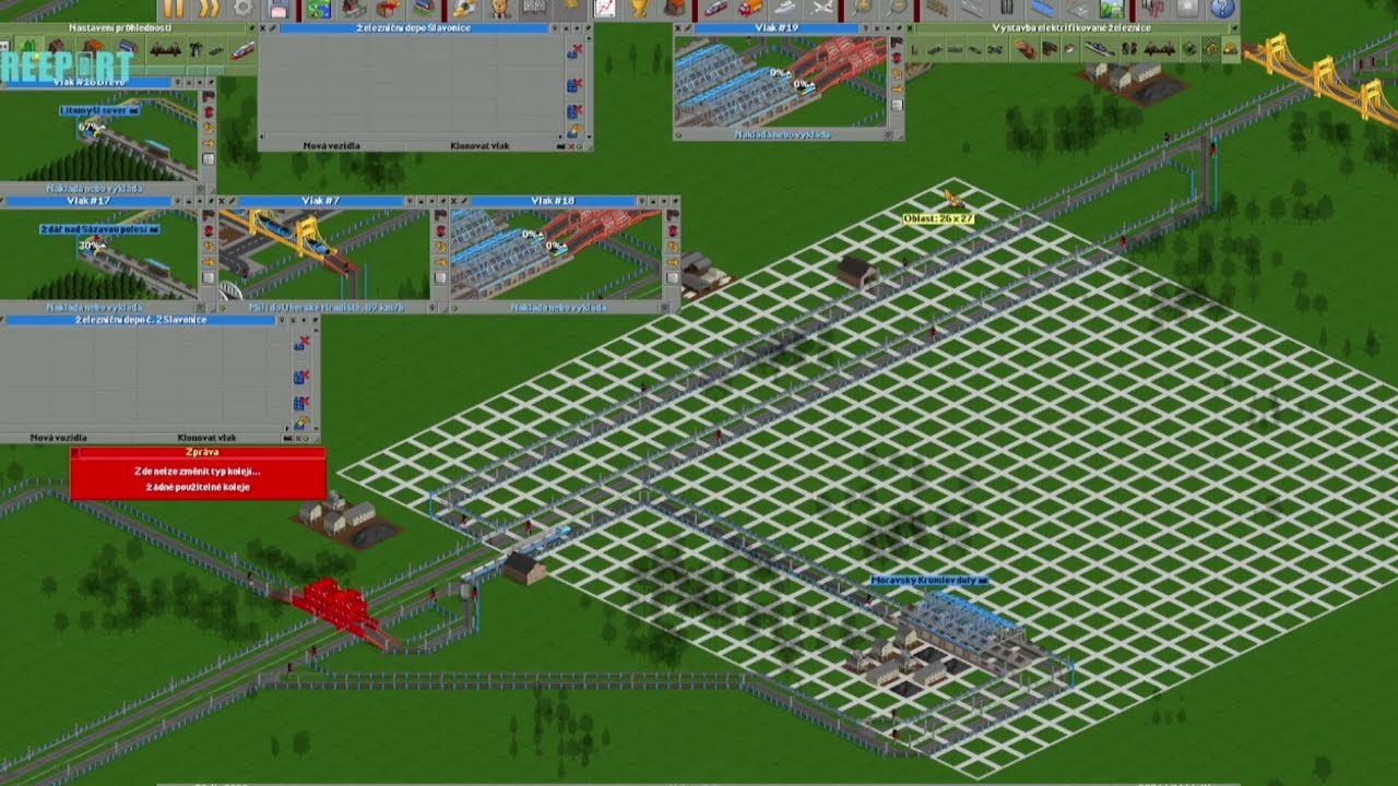 🎤OpenTTD #9 - Mapa Česka plochá 5/x  Les a pila, rok 1999, nová trasa vlaku od M1m1nk0TV-Retro HryCZ