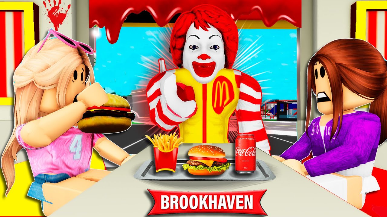 NUNCA ENTRE NESSA HAMBURGUERIA ÀS 3 da MANHÃ | Historinhas Brookhaven Roblox | Bibi e Lud