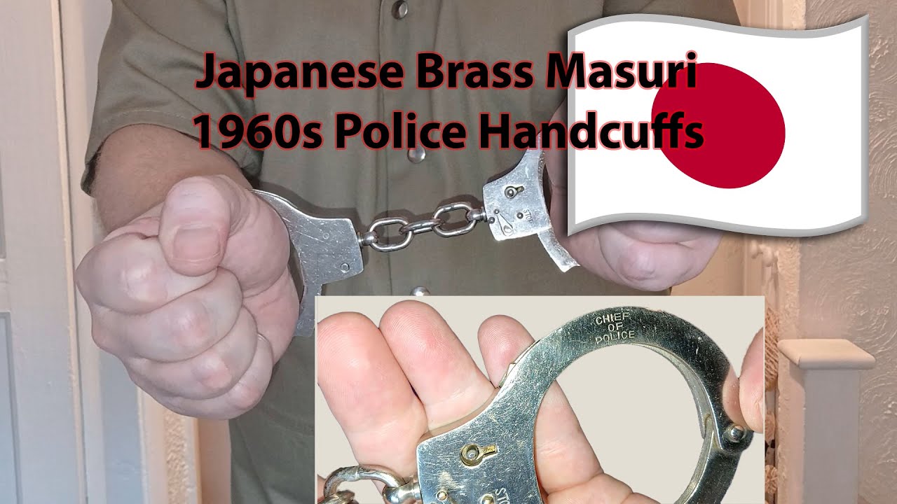 🇯🇵 🚨 Japanese Masuri 1960s Brass Handcuffs (WW2 Design) with keyway curtain security & comparisons