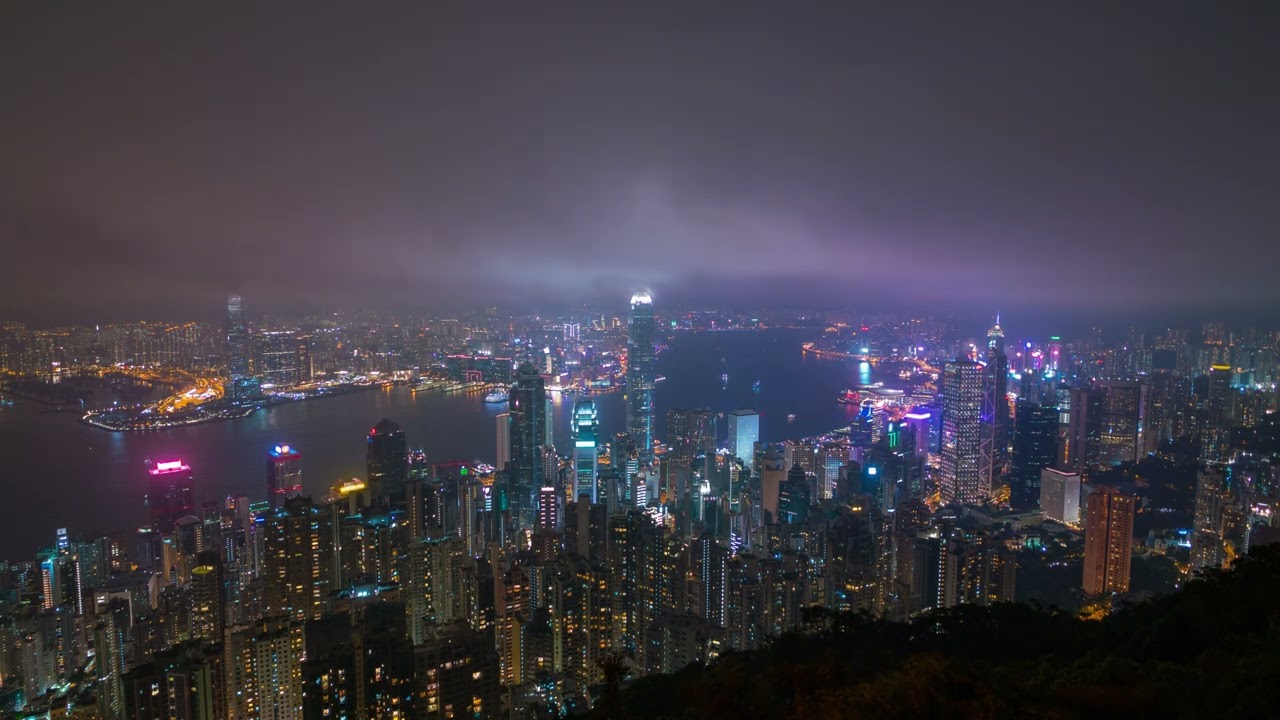 Top View City Night Background 4K Loop Video | No Copyright Motion Loop Video