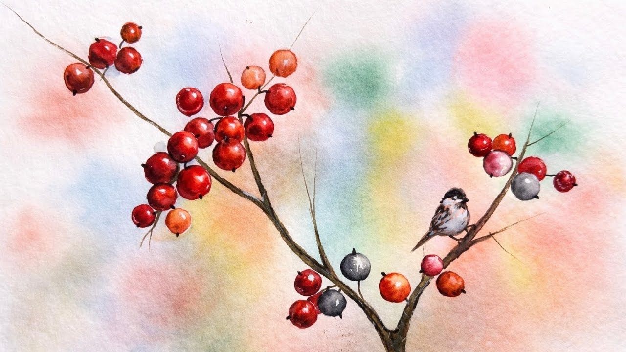 Painting a Bird with a Gentle Watercolor Background