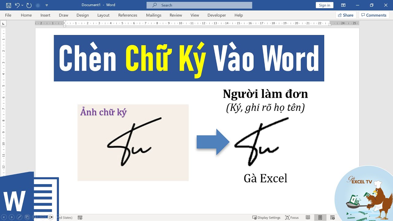 Cách chèn chữ ký vào trong Word