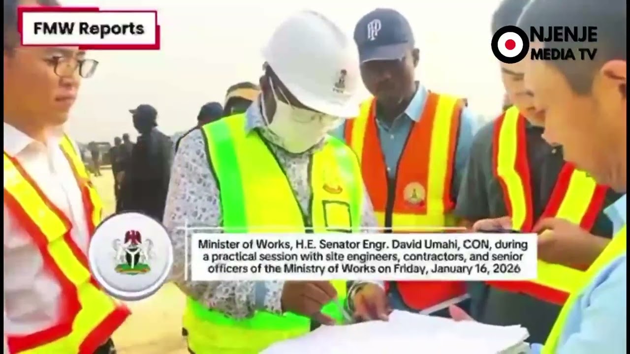Nigerians Hail Engr. Dave Umahi as He Schools Contractors on Road Construction Site