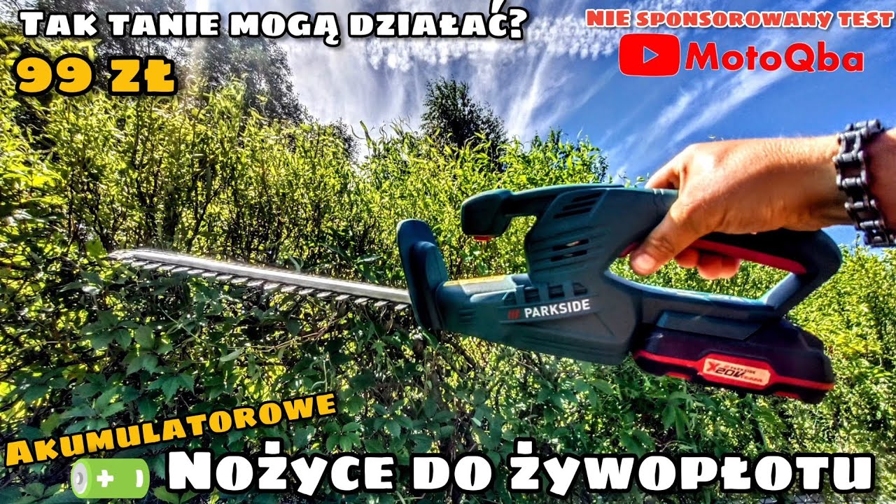 tanie NOŻYCE DO ŻYWOPŁOTU Parkside 20V PHSA 2035 akumulatorowe z Lidla TEST 