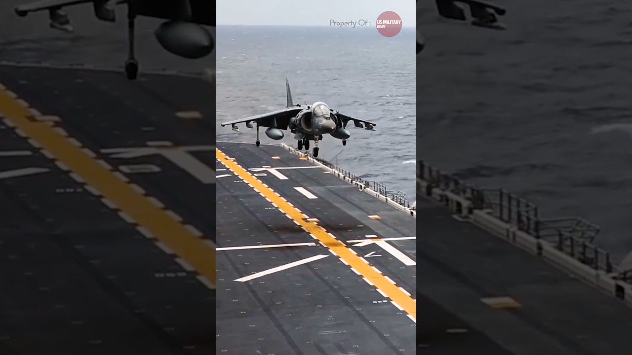 Vertical Landing of the AV-8B Harrier II jet #shorrts