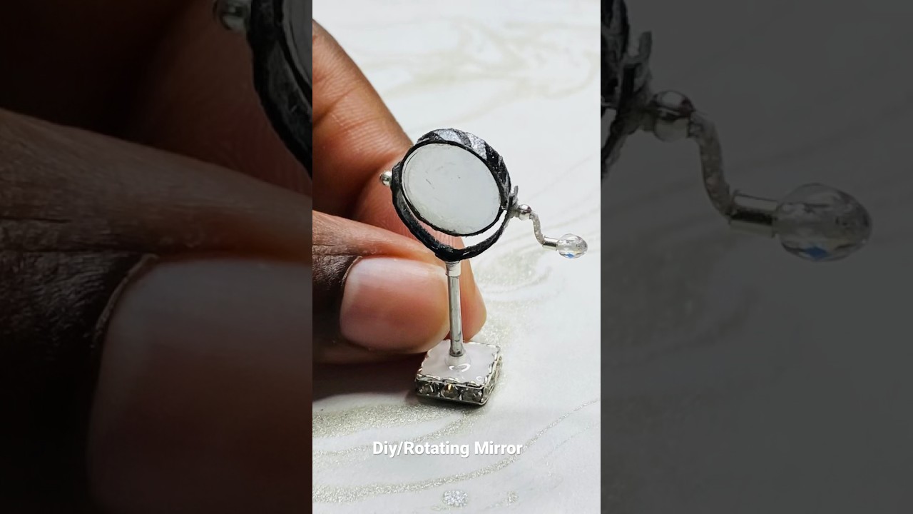 Diy miniature vanity mirror(Rotating Mirror)#shorts