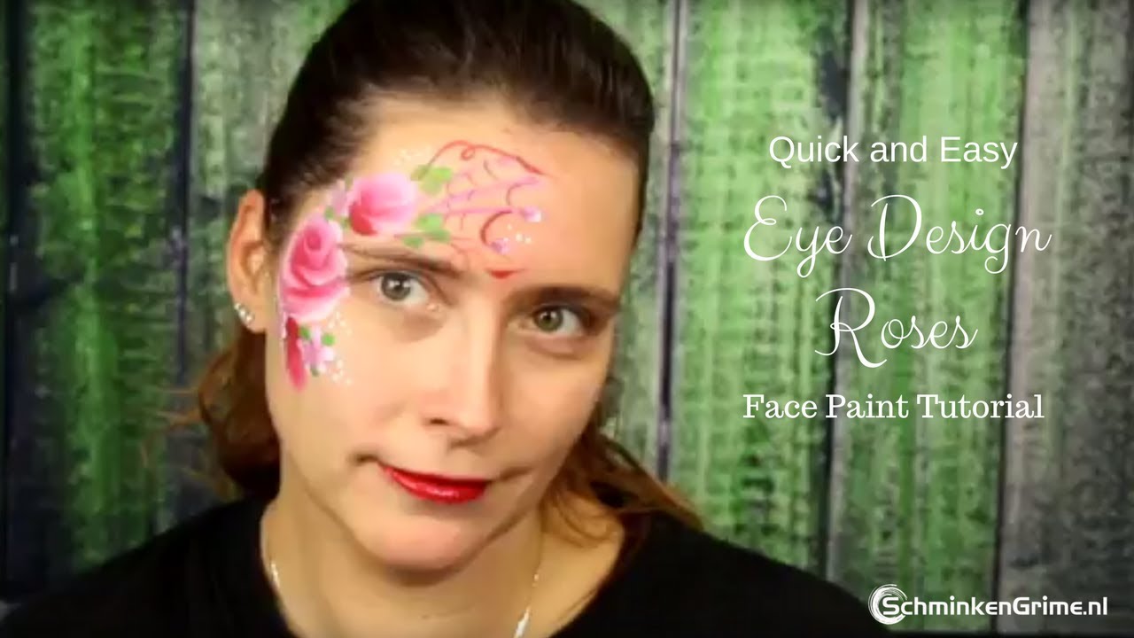 Roses Eye Design | Quick Face Paint Tutorial | 2 Minute Face Paint