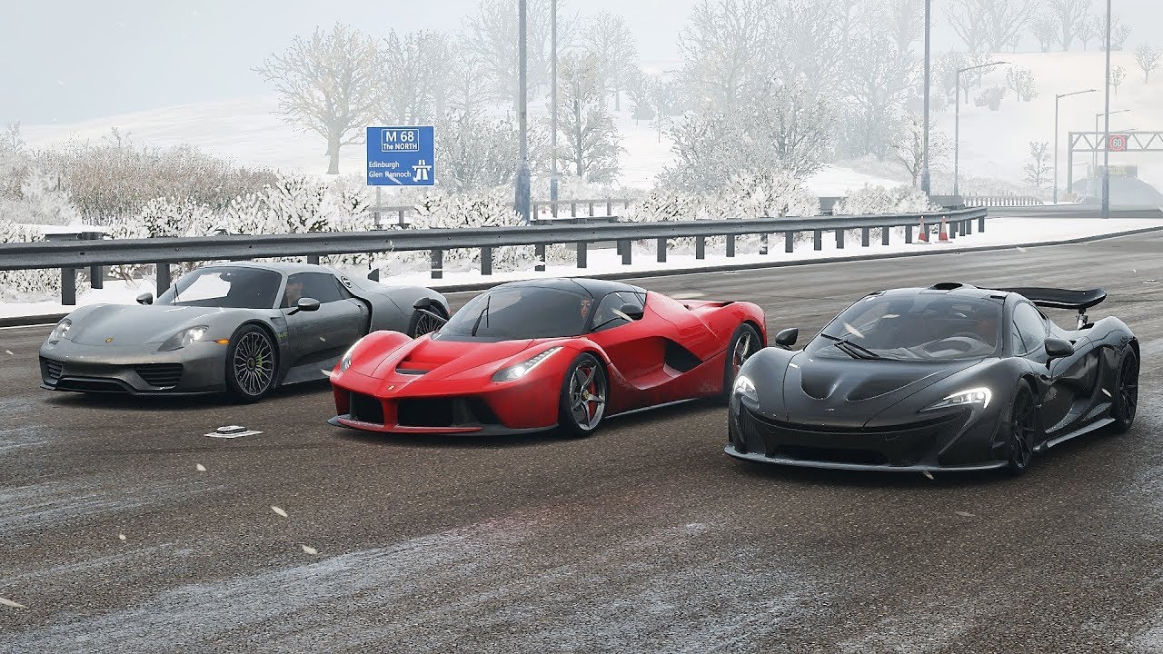Forza Horizon 4 Drag race: McLaren P1 vs Ferrari LaFerrari vs Porsche 918 Spyder