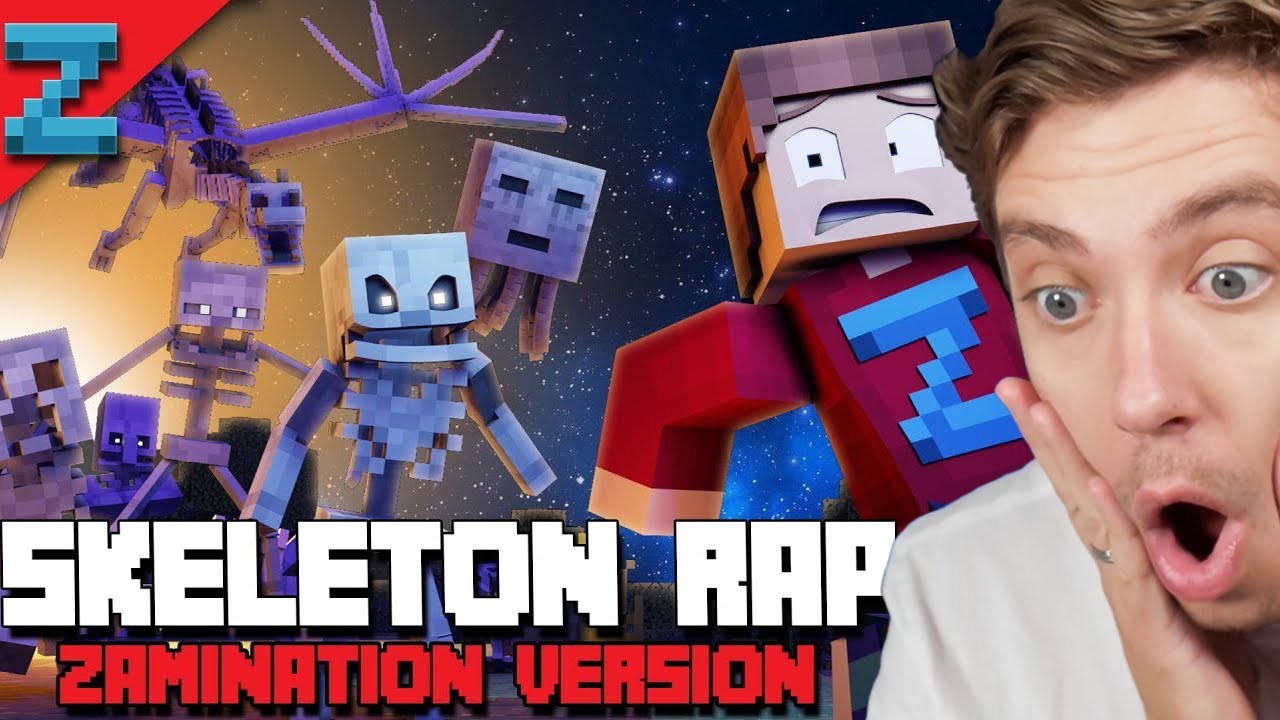 Реакция на Minecraft SKELETON RAP (версия Zamination) (музыкальный клип Minecraft)