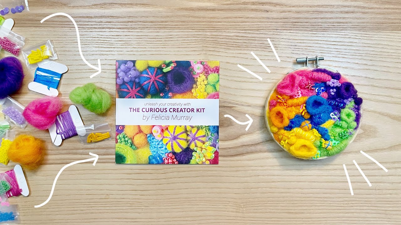 Making the Curious Creator Kit! - Beading, Embroidery, Needle Felting - Review!