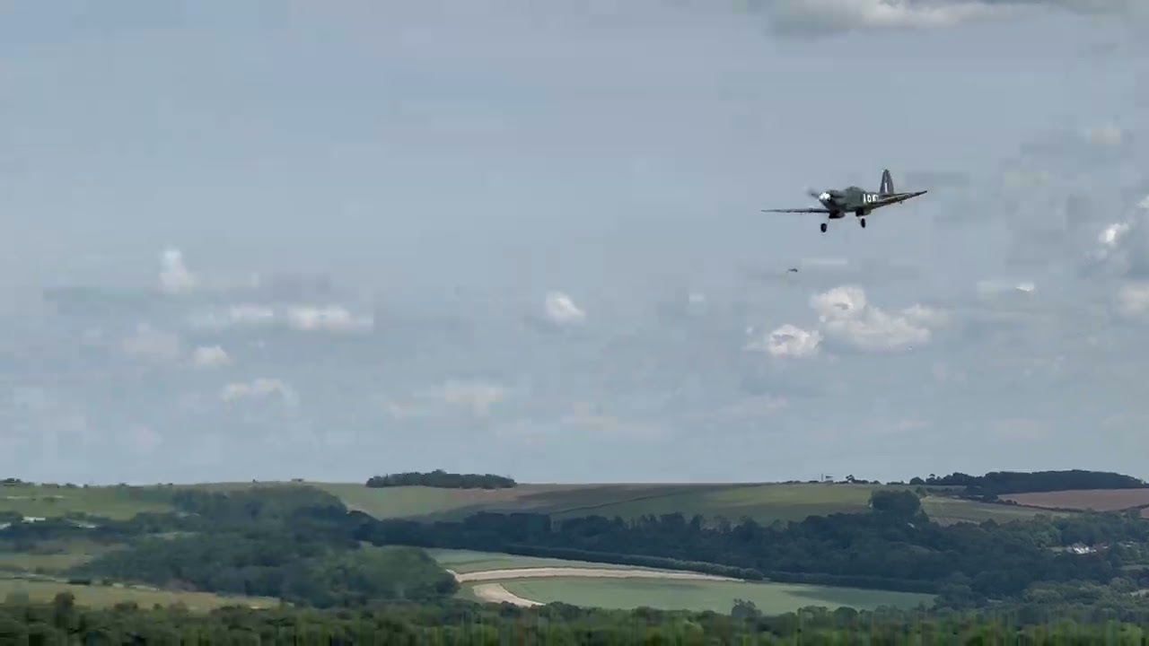 Micro- mold  Balsa kit  Spitfire Mk24 maiden part 2 landing..