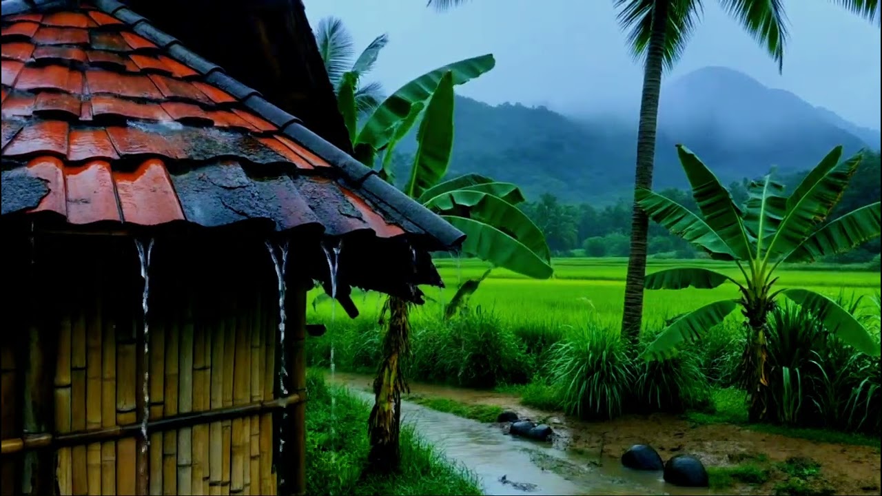 Relaxing Rain Sounds in a Quiet Countryside for Deep Sleep