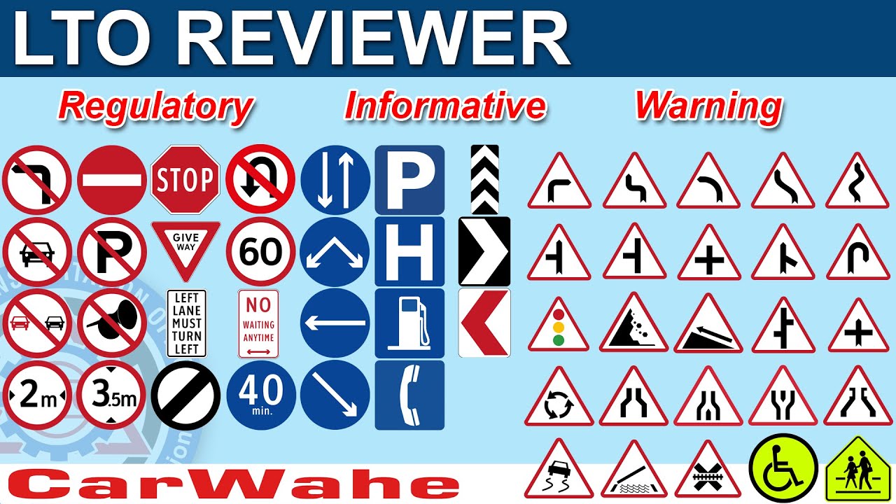 Road and Traffic Signs | LTO Road Signs Reviewer | CarWahe