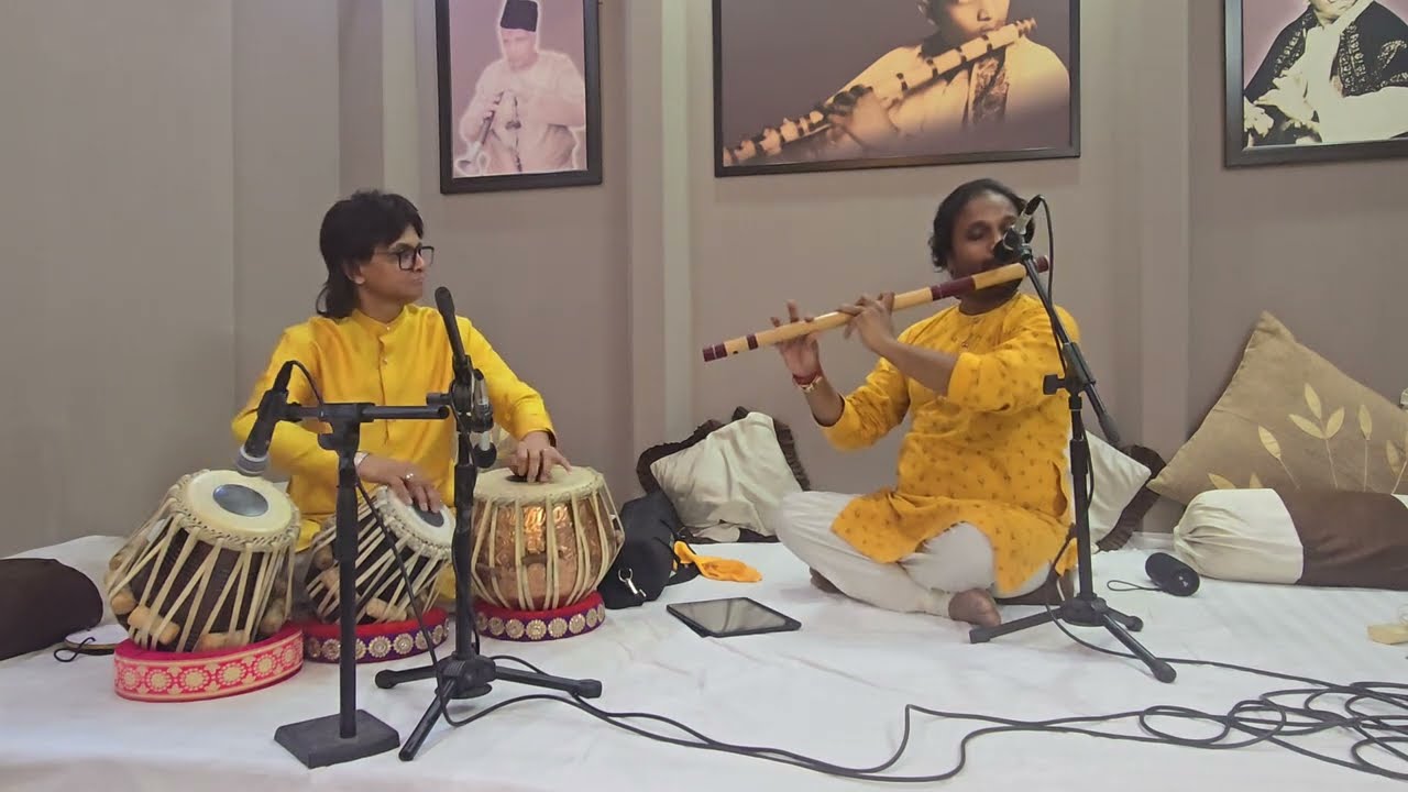 Ustad Athar Hussain Khan On Tabla Live With Young Flute Maestros  Ritesh Prasanna