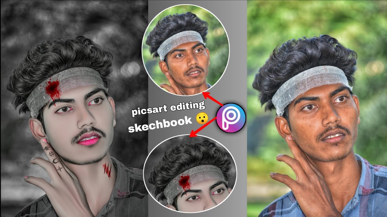 New editing 👑 video skechbook 😡  picsart 🥰 full tutorial black ⚫ tone phone editing