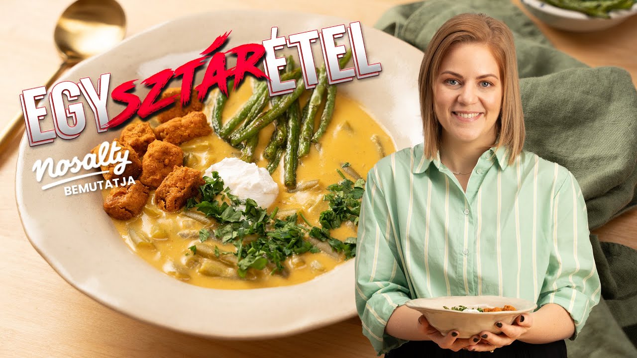 Egysztárétel | Vegán zöldbabfőzelék sült tofuval, ahogy Fancsikai Eszer készíti |  Nosalty