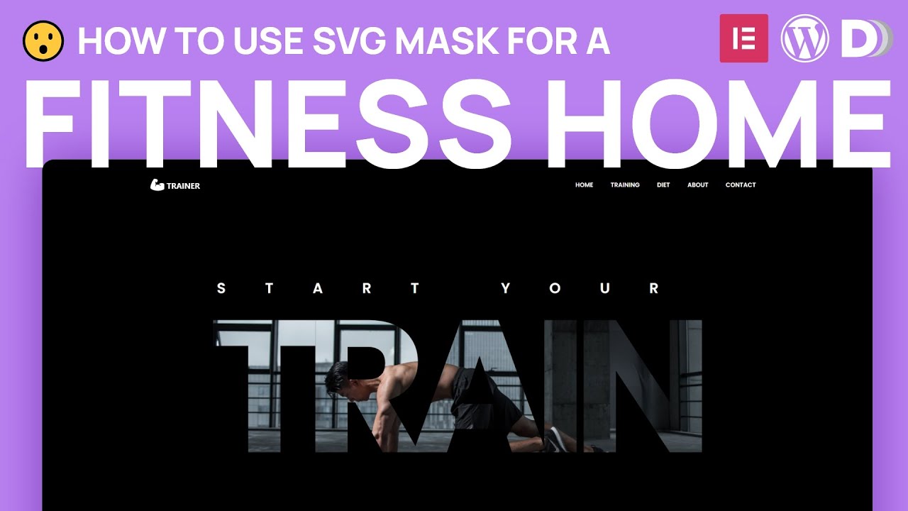 How to make a fitness homepage by using SVG mask with Elementor and Dynamic.ooo