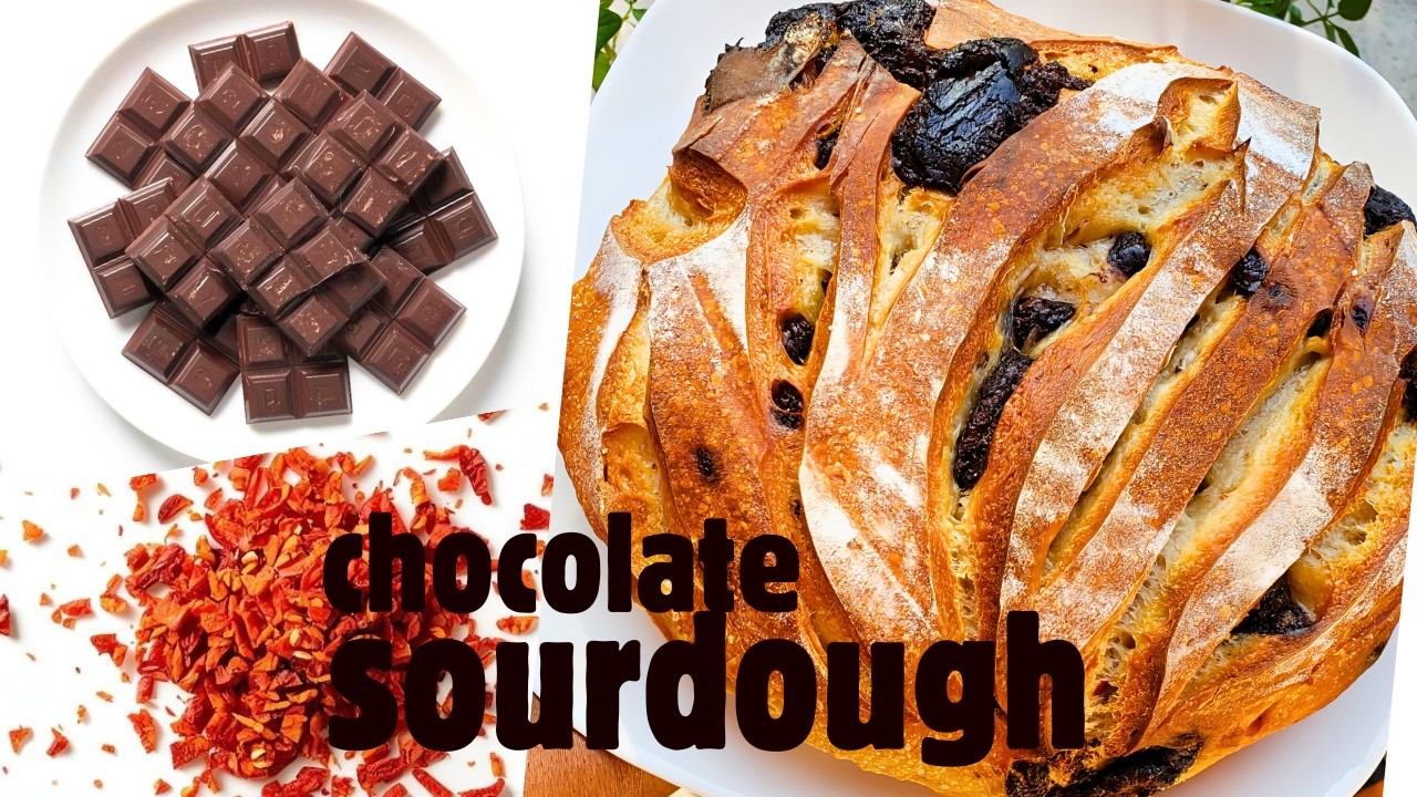 Homemade Dark Chocolate Sourdough with Red Pepper Flakes | Rustic Bold & Cozy Loaf.