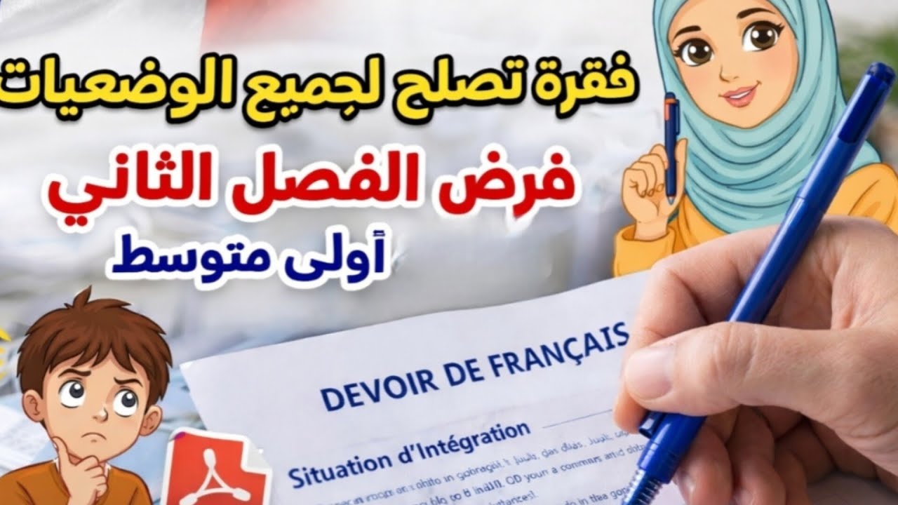 فقرة تصلح 💥لجميع الوضعيات المقترحة لفرض 📃الفصل الثاني فرنسيه🇨🇵 أولى متوسط 