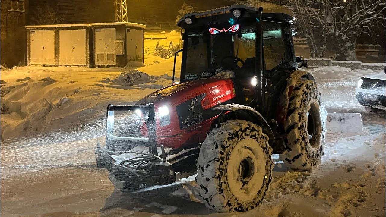 Karda kalan aracı kurtarma operasyonu Same dorado 90