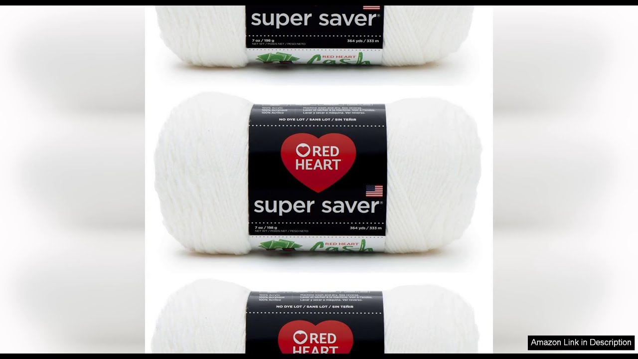 Red Heart Super Saver White Yarn - 3 Pack of 198g/7oz - Review